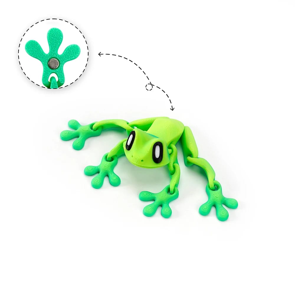 3D Printing Simulation Tree Frog Joint Movable Frog Ornaments Kitchen Home Decoration Office Animal Desk Toy Refrigerator Magnet